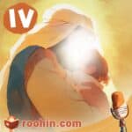 کاور پادکست روهین کودک برای قصه خبری که راست بود - یک مرد مقدس، کودک سه ساله خود را در آغوش گرفته است.